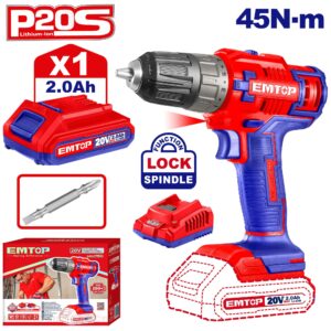 PERCEUSE VISSEUSE 20V 45NM 1BAT 2AH EMTOP ECDL6200118