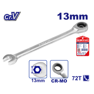 CLÉ MIXTE A CLIQUET T FIXE 13MM