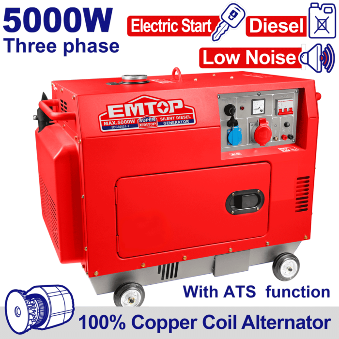 GROUPE SILENCIEUX 5KVA DIESEL 380 ATS