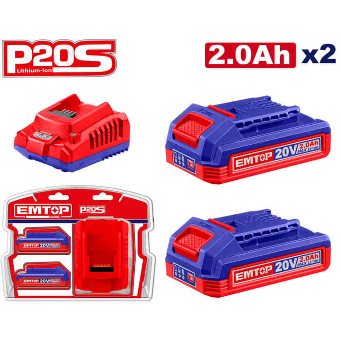 LOT DE 2 BATTERIES 2AH+CHARGEUR