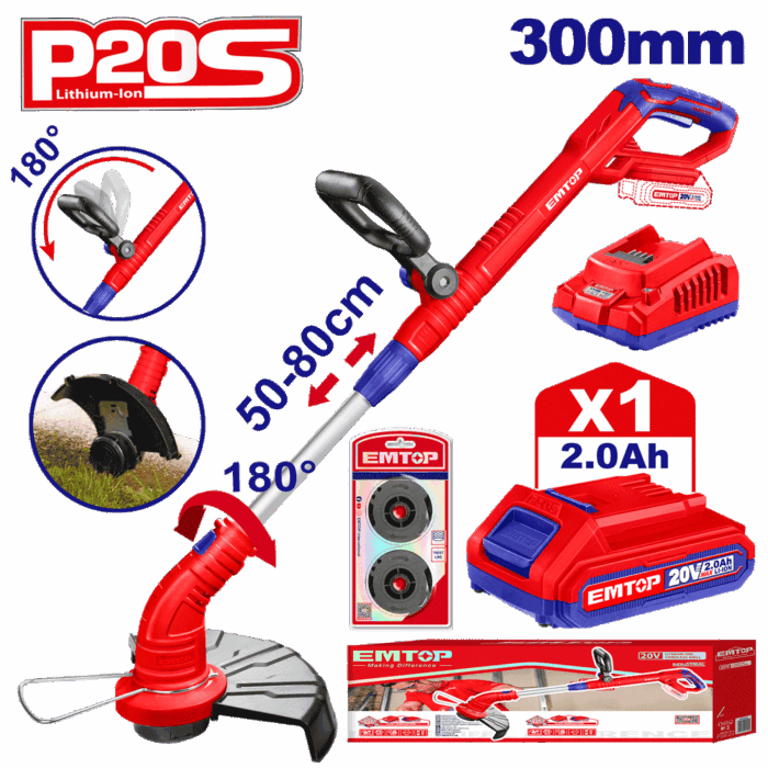 DEBROUSAILLEUSE 20V 300MM + BAT 2AH