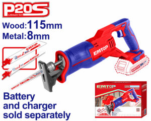 SCIE À SABRE 20V + 2 LAMES EMTOP ELRS201152