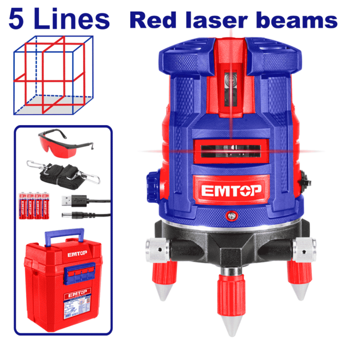 LASER 5 LIGNES ROUGE 30M