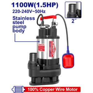 POMPE SUBMERSIBLE 2"1,5CV H15M 366L/MIN