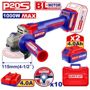 MEULE 115 20V BRUSHLESS 2B 4AH+10DIS EMTOP ELAG271532