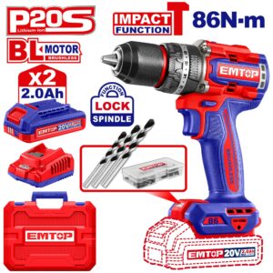 PERCEUSE VISSEUSE 20V 86NM 2B2AH EMTOP ECIDL208687