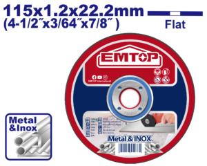 DISQUES TRONÇONNER 115*2MM  EMTOP EACD121151