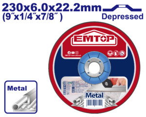 DISQUES TRONÇONNER 230*6MM EMTOP EACD602301