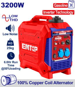GROUPE ÉLECTROGÈNE INVERTER ESS 3,2KW EMTOP EGGRS3501