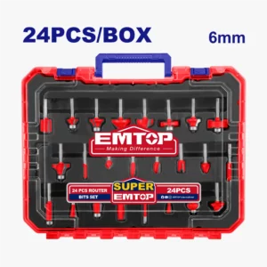 COFFRET 24P FRAISE 6MM DEFONCEUSE EMTOP ERRT24062