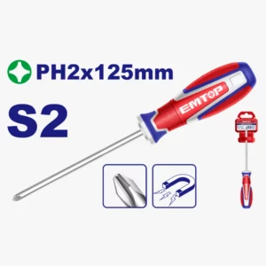 TOURNEVIS PH2*125MM EMTOP ESDPH2125
