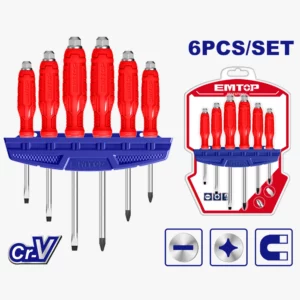 JEU DE 6 TOURNEVIS À FRAPPE EMTOP ESSTGT0601